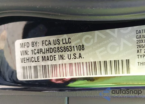 2025 Jeep Grand Cherokee Overland 4X4 from USA, damaged, VIN 1C4RJHDG8S8631108